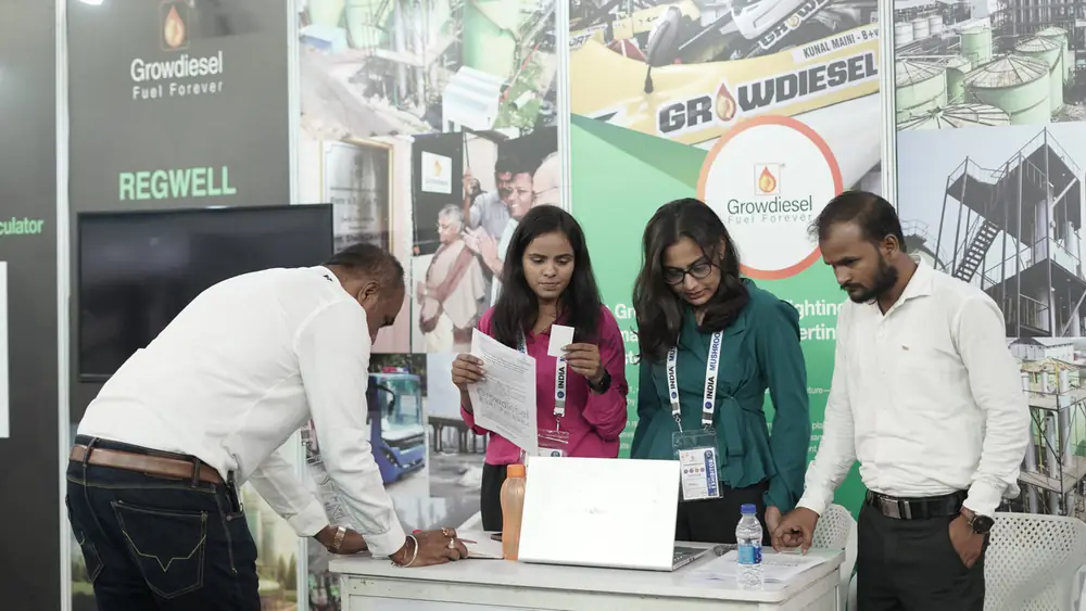 The Growdiesel stand on the exhibition floor